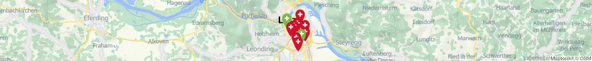 Kartenansicht für Apotheken-Notdienste in der Nähe von Franckviertel (Linz  (Stadt), Oberösterreich)
